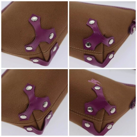 BURBERRY Blue Label Shoulder Bag Canvas 2way Brown Auth - Picture 15 of 16